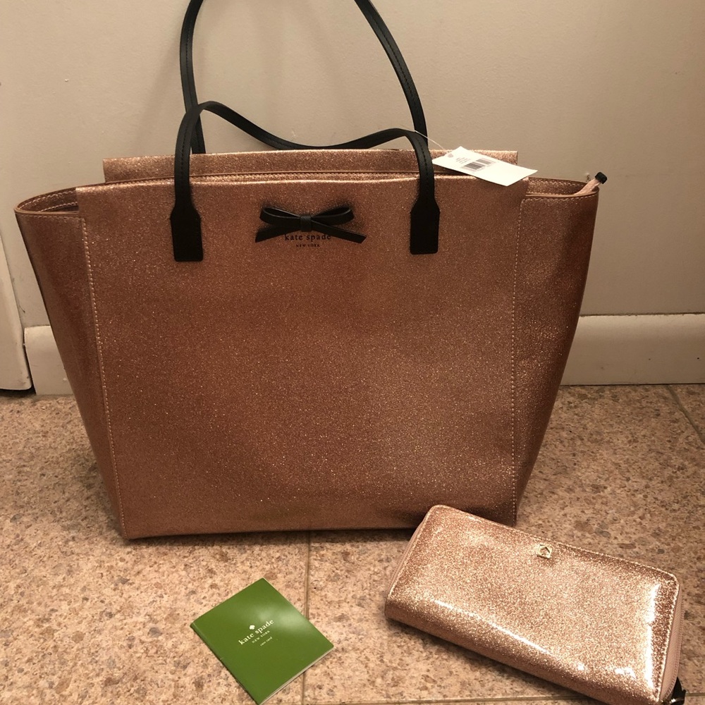 NEW WITH TAGS Kate Spade sparkle purse + wallet